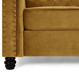 Home Detail Chesterfield 2 Seater Studded Gold Velvet Sofa - Wilko - thumbnail 6