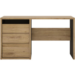 Florence Shetland 3 Drawer Computer Desk - Brown - Furniture To Go - Wilko - thumbnail 4