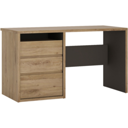 Florence Shetland 3 Drawer Computer Desk - Brown - Furniture To Go - Wilko - thumbnail 3