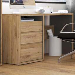 Florence Shetland 3 Drawer Computer Desk - Brown - Furniture To Go - Wilko