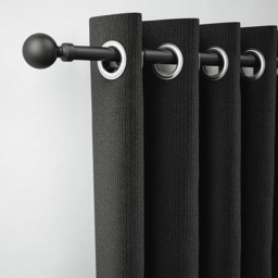Rothley 71-120cm Matt Black Extendable Solid Orb Finials Curtain Pole - White - Wilko - thumbnail 3