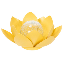 ValueLights Waterlily Yellow Lotus Flower Solar Powered Outdoor Decoration Garden Light - Size: 11 x 26.5 x 26.5cm - Wilko
