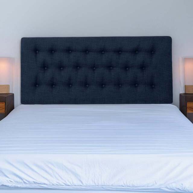 Bedmaster Lona Single Midnight Linen Buttoned Headboard - Blue - Wilko - image 1