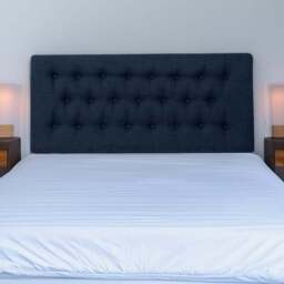 Bedmaster Lona Single Midnight Linen Buttoned Headboard - Blue - Wilko