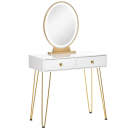 Portland White Dressing Table Set with LED Mirror - Size: 80 x 40 x 136cm - Wilko - thumbnail 6