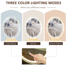 Portland White Dressing Table Set with LED Mirror - Size: 80 x 40 x 136cm - Wilko - thumbnail 5