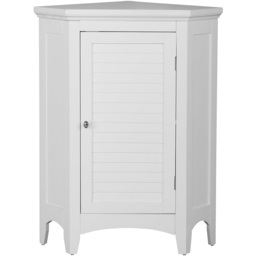 Teamson Home Glancy Single Door White Wooden Corner Stand Floor Cabinet - Size: 81.3 x 44.95 x 62.9cm - Wilko - thumbnail 3