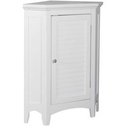 Teamson Home Glancy Single Door White Wooden Corner Stand Floor Cabinet - Size: 81.3 x 44.95 x 62.9cm - Wilko - thumbnail 4