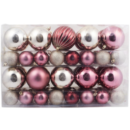 Pack of 68 Blushing Ballroom Baubles - Wilko