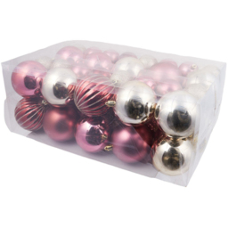 Pack of 68 Blushing Ballroom Baubles - Wilko - thumbnail 3
