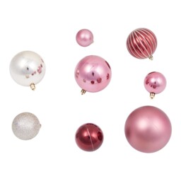 Pack of 68 Blushing Ballroom Baubles - Wilko - thumbnail 4