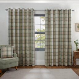 Divante Hatfield Green Check Blackout Curtains 168 x 137cm - Size: W 168 x D 137cm - Wilko - thumbnail 1