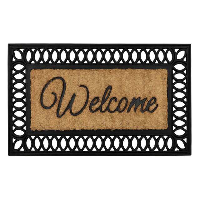 JVL Orana Rubber Tuffscrape Doormat 40 x 70cm - Brown - JVL Homewares - Wilko - image 1