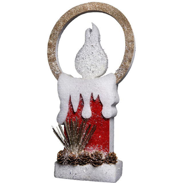Shatchi Red Foam LED Candle Christmas Decoration - Size: 31 x 17 x 1.7cm - Wilko - image 1