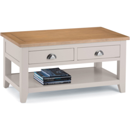Julian Bowen Richmond 2 Drawer Grey and Pale Oak Coffee Table - Wood - Wilko - thumbnail 5