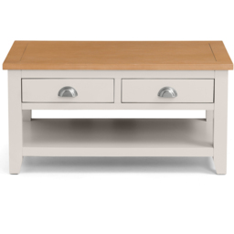 Julian Bowen Richmond 2 Drawer Grey and Pale Oak Coffee Table - Wood - Wilko - thumbnail 4