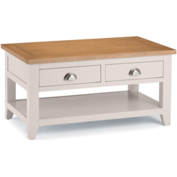Julian Bowen Richmond 2 Drawer Grey and Pale Oak Coffee Table - Wood - Wilko - thumbnail 3