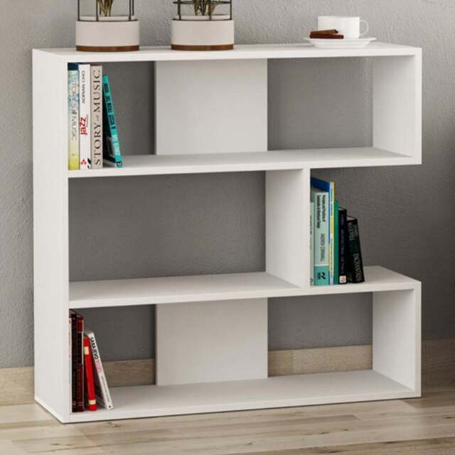 Decortie Molly 4 Shelf White Modern Bookcase Display Unit No 1 - Size: 89 x 93.6 x 29.6cm - Wilko - image 1