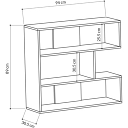 Decortie Molly 4 Shelf White Modern Bookcase Display Unit No 1 - Size: 89 x 93.6 x 29.6cm - Wilko - thumbnail 6