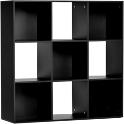 HOMCOM 9 Shelf Black Bookshelf - Size: 91.5 cm x 29.5 cm x 91.5 cm - Wilko - thumbnail 3