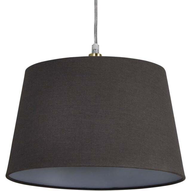 Lighting Collection Underwood Charcoal Grey Linen Tapered Drum Lamp Shade 30cm - Size: 20 x 31 x 31cm - Wilko - image 1