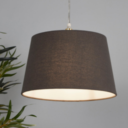 Lighting Collection Underwood Charcoal Grey Linen Tapered Drum Lamp Shade 30cm - Size: 20 x 31 x 31cm - Wilko - thumbnail 3