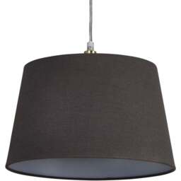 Lighting Collection Underwood Charcoal Grey Linen Tapered Drum Lamp Shade 30cm - Size: 20 x 31 x 31cm - Wilko - thumbnail 1