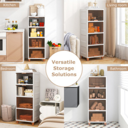 Costway 4 Drawer White Stackable Storage Bins - Size: 51 x 45 x 41cm - Wilko - thumbnail 6