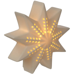 The Seasonal Gift Co. LED Star Ceramic Christmas Decoration 12cm - Size: 12.5 x 12.5 x 4.5cm - White - Wilko - thumbnail 4