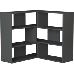 Decortie Molly 6 Shelf Anthracite Modern Interlock Corner Bookcase - Black - Wilko - thumbnail 3