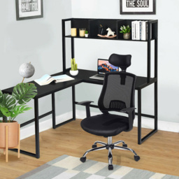 Costway 3 Shelf L Shaped Corner Computer Desk Black - Size: 139 x 60 x 23cm - Wilko - thumbnail 4