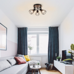 Cosylyte Kandan Matt Black 3 Light Wire Shade Spotlight - Size: 29.5 x 28.5 x 17.5cm - Brown - Wilko - thumbnail 7