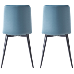 Lexi Set of 4 Light Blue Velvet Fabric Dining Chairs - Grey - MCC - Wilko - thumbnail 5