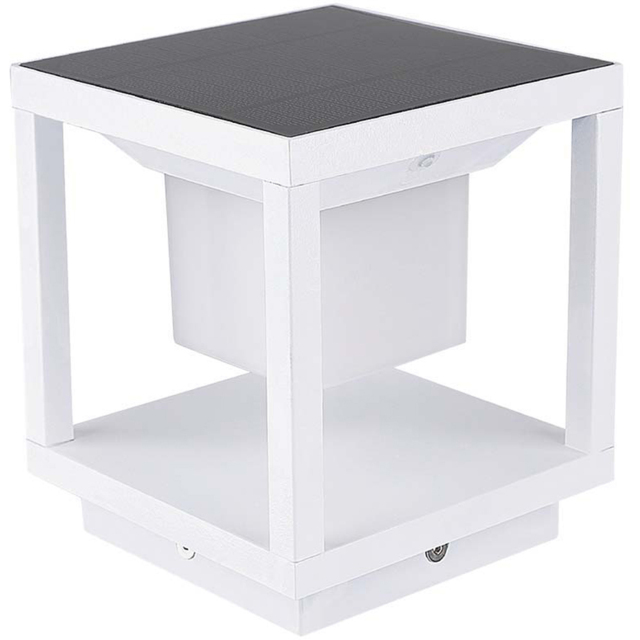 V-TAC White Warm White LED Solar Pillar Light - Size: 16.3 x 14 x 14cm - Wilko - image 1