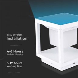V-TAC White Warm White LED Solar Pillar Light - Size: 16.3 x 14 x 14cm - Wilko - thumbnail 5