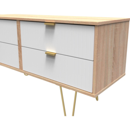Crowndale 4 Drawer White Matt and Bardolino Oak Chest of Drawers Ready Assembled - Wilko - thumbnail 6