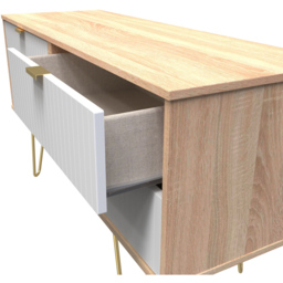 Crowndale 4 Drawer White Matt and Bardolino Oak Chest of Drawers Ready Assembled - Wilko - thumbnail 7