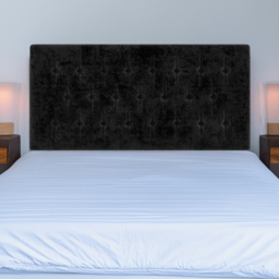 Bedmaster Double Black Naples Velvet Lona Buttoned Headboard - Wilko - thumbnail 1