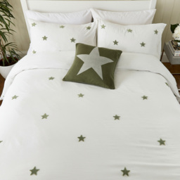 Helena Springfield Tufted Star Super King Size Green Reversible Duvet Set - Wilko - thumbnail 4