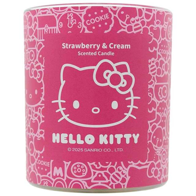 Hello Kitty Original Collection Strawberry and Cream Candle 206g - Size: 9.7 x 7.1 x 7.7cm - Multi - Wilko - image 1