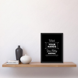 Artery8 Wash Your Hands Funny Toilet Sign Framed Wall Art Print 21 x 29.7cm - Size: 32.3 x 23.4 x 1.5cm - Black - Wilko - thumbnail 3