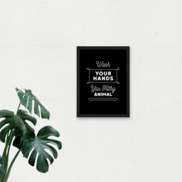 Artery8 Wash Your Hands Funny Toilet Sign Framed Wall Art Print 21 x 29.7cm - Size: 32.3 x 23.4 x 1.5cm - Black - Wilko - thumbnail 4