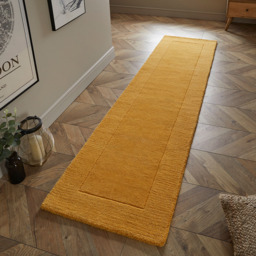 Esselle Home Esme Ochre Wool Runner 60 x 230cm - Size: 230 x 60 x 1.8cm - Yellow - Wilko - thumbnail 3