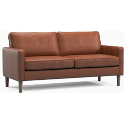 Bexhill 5 Seater Tan Faux Leather Sofa Suite - Brown - Wilko - thumbnail 4