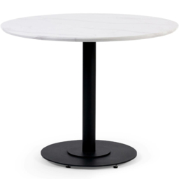 Julian Bowen Luca 4 Seater Marble-Effect Round Dining Table White - White and Black - Wilko - thumbnail 3