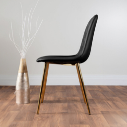 Furniturebox Tavolo Solara 6 Seater Dining Set Black and Gold - Wilko - thumbnail 5