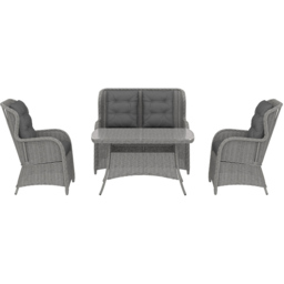 Outsunny 4 Seater Light Grey Wicker Rattan Sectional Garden Patio Sofa Set - Wilko - thumbnail 3