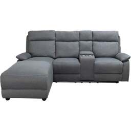 DS Living Sorento 3 Seater Grey Fabric Right Hand Chaise Corner Recliner Sofa - Wilko - thumbnail 5