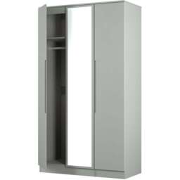 Crowndale Milan 3 Door Dusk Grey Tall Mirrored Wardrobe Ready Assembled - Wilko - thumbnail 7