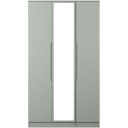 Crowndale Milan 3 Door Dusk Grey Tall Mirrored Wardrobe Ready Assembled - Wilko - thumbnail 3
